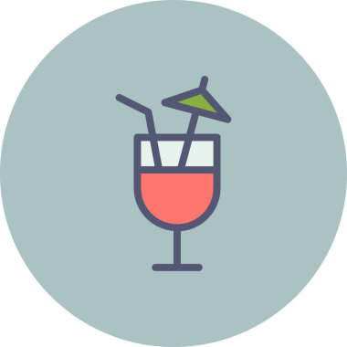 Kokteyl. Web simgesi basit illüstrasyon 