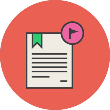 Bir belge dosya simgesinin vektör illüstrasyonu 