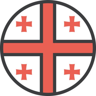 Gürcistan bayrağı, vektör illüstrasyonu 