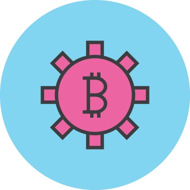 Bitcoin web simgesi basit tasarım, vektör