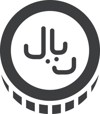 Riyal. Web simgesi vektör illüstrasyonu