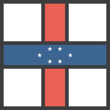 Antiller ülke bayrağı, vektör illüstrasyonu 