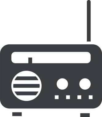 Radyo. Web simgesi basit illüstrasyon 