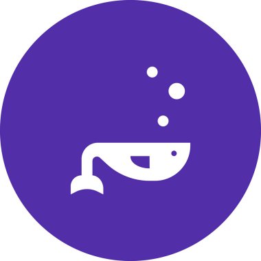 Balina. Web simgesi vektör illüstrasyonu