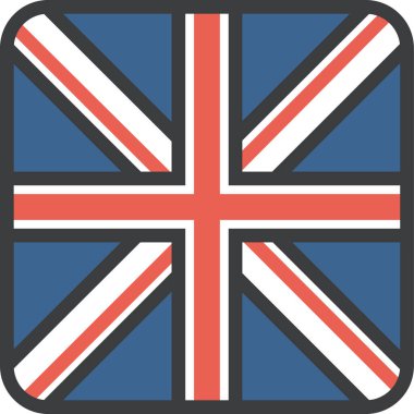 Birleşik Krallık bayrağı, vektör illüstrasyonu 