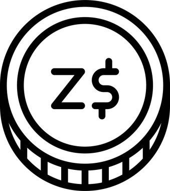Zimbabve Doları. Web simgesi vektör illüstrasyonu