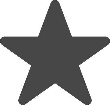 Yıldız simgesi. Vektör biçimi düz simge, siyah renk, beyaz arkaplan.