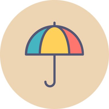 Şemsiye simgesinin vektör illüstrasyonu