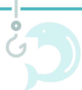 Balık tutmak. Web simgesi basit illüstrasyon  