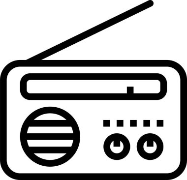 Radyo. Web simgesi basit illüstrasyon 
