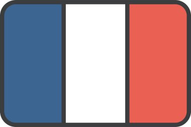  Fransa ülke bayrağı, vektör illüstrasyonu 