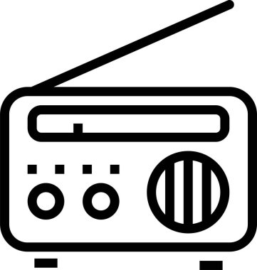 Radyo. Web simgesi basit illüstrasyon 