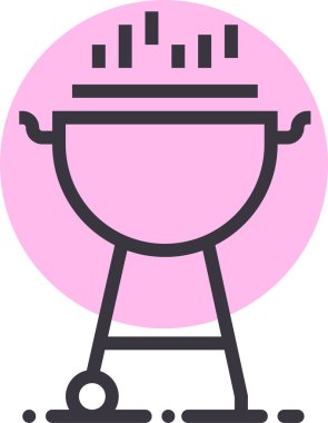 Barbekü. Web simgesi basit illüstrasyon