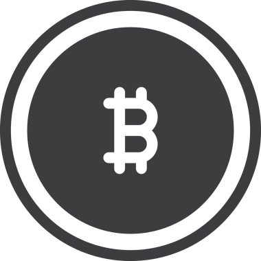 Bitcoin web simgesi basit tasarım, vektör