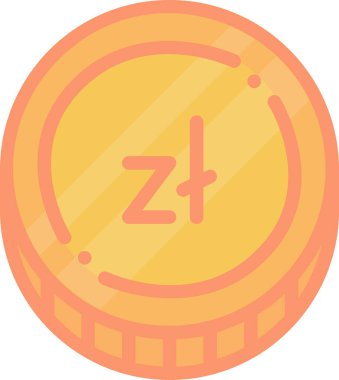 zloty. Web simgesi basit illüstrasyon