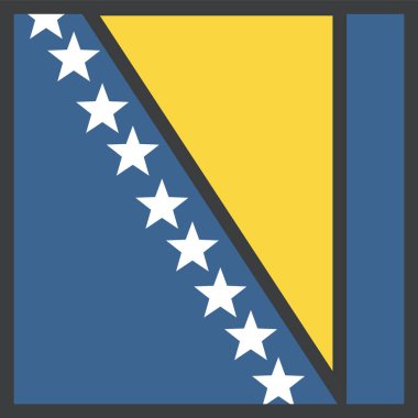 Bosna-Hersek ülke bayrağı ve vektör illüstrasyonu 