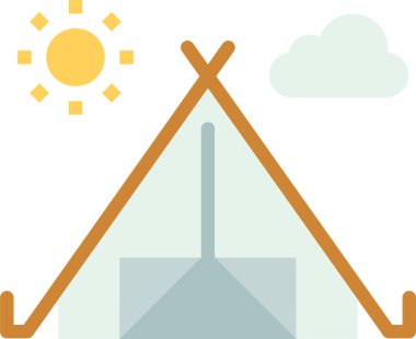 Çadır. Web simgesi basit illüstrasyon 