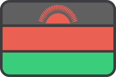 malawian ülke bayrağı, vektör illüstrasyonu 