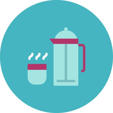 Kahve. Web simgesi basit illüstrasyon 