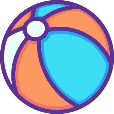 Voleybol web simgesi, basit vektör illüstrasyonu