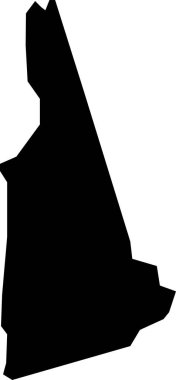 bir eyalet bayrağının haritasının siyah ve beyaz vektör çizimi