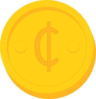 Altın sikke web simgesi basit illüstrasyon