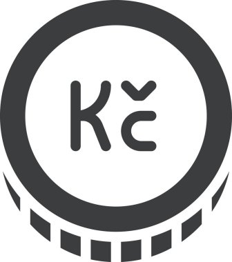 Koruna para web simgesi, basit vektör illüstrasyonu 