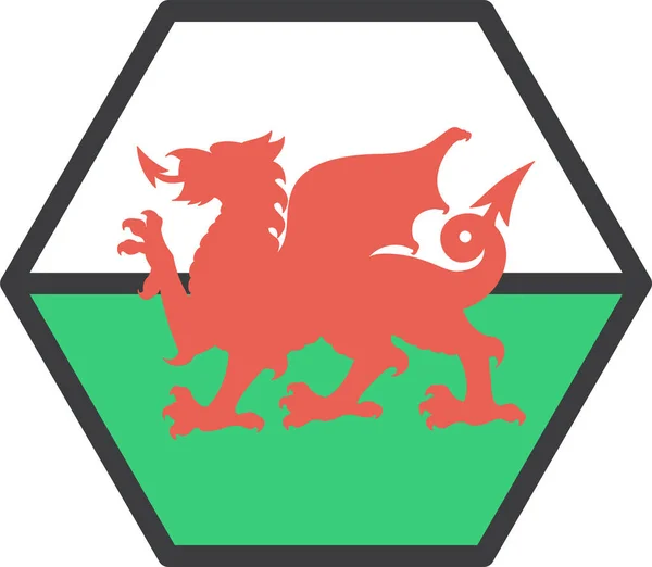 Wales Flag Illustrazione Vettoriale — Vettoriale Stock