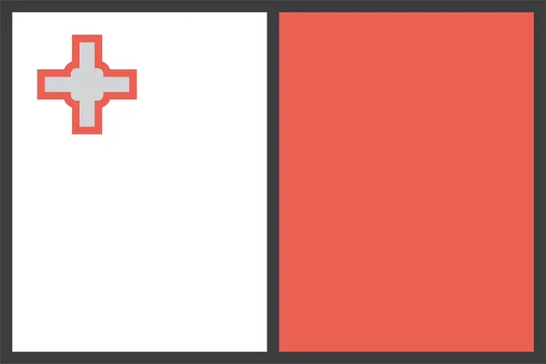 Мальта Прапор Країни Векторна Ілюстрація — стоковий вектор