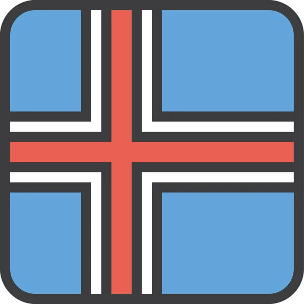 Iceland Bandera Del País Vector Ilustración — Vector de stock