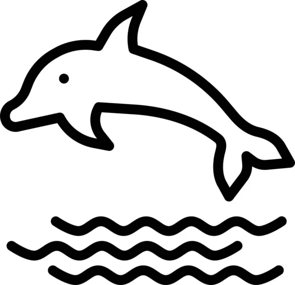 Dolfijn Web Icoon Eenvoudige Illustratie — Stockvector