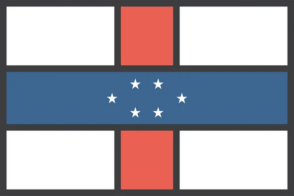 Antilles Land Vlag Vector Illustratie — Stockvector