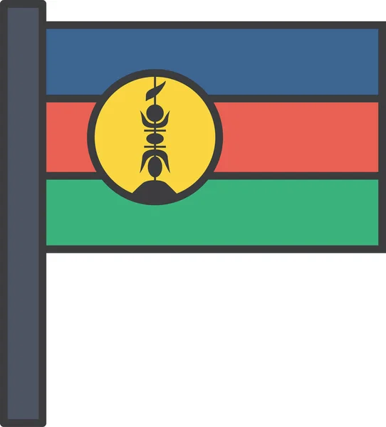 Neue Kaledonische Flagge Vektorillustration — Stockvektor