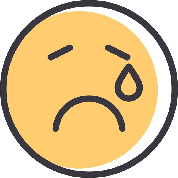 Cara Triste Icono Vector Emoticono — Archivo Imágenes Vectoriales