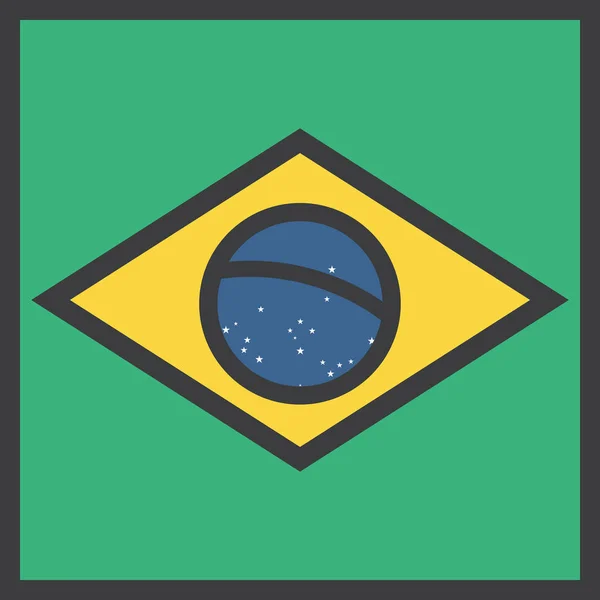Brasil País Bandeira Vetor Ilustração —  Vetores de Stock