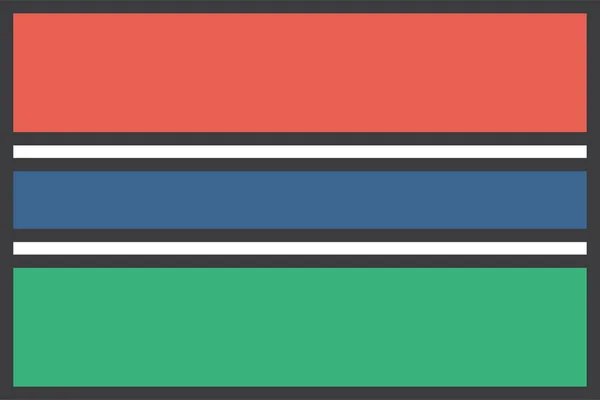 ガンビアの国旗ベクトルイラスト — ストックベクタ