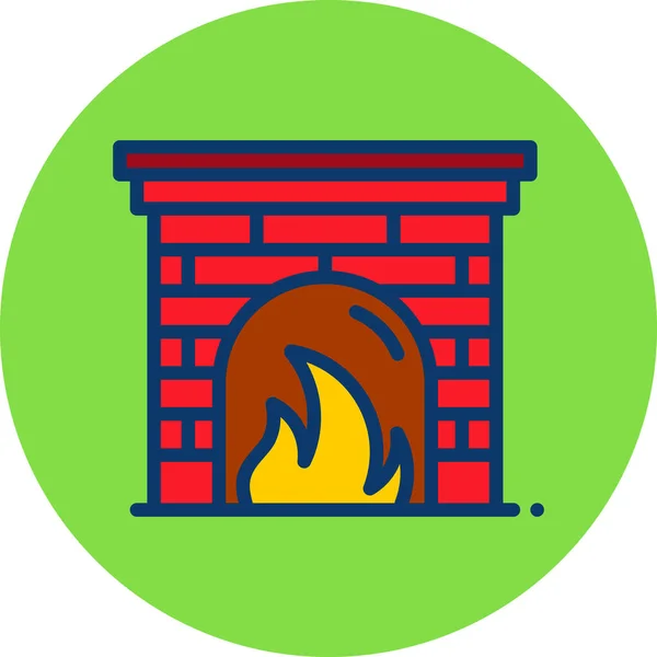Fireplace Web Icon Simple Vector Illustration — 스톡 벡터