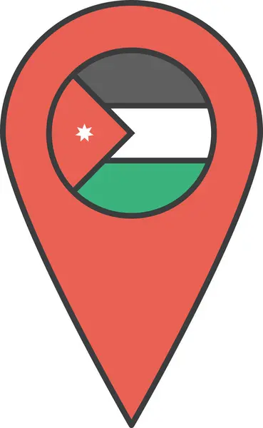 Jordan Land Vlag Vector Illustratie — Stockvector