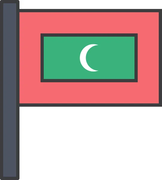 Maldive Country Flag Illustrazione Vettoriale — Vettoriale Stock