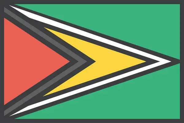 Guiana Bandeira País Ilustração Vetorial —  Vetores de Stock