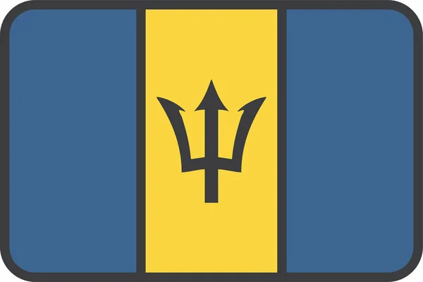 Barbados Country Flag Illustrazione Vettoriale — Vettoriale Stock