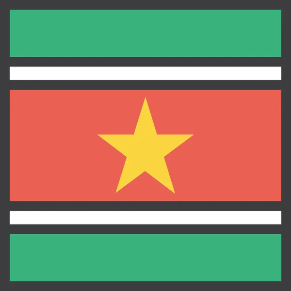 Suriname Country Flag Illustrazione Vettoriale — Vettoriale Stock