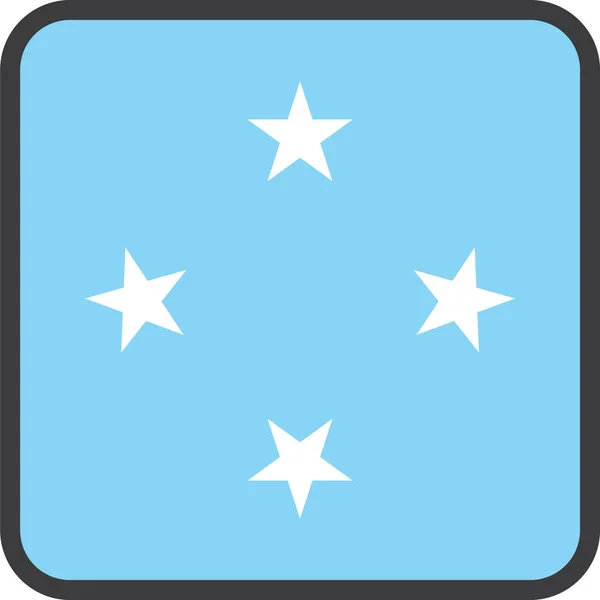 Micronesia Bandera Del País Ilustración Vectorial — Vector de stock