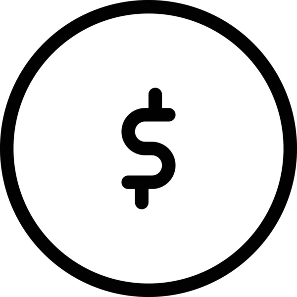 Dollar Icône Web Design Simple — Image vectorielle