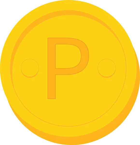 Ilustrace Žluté Zlaté Mince Ikony Izolované Bílém Pozadí — Stockový vektor
