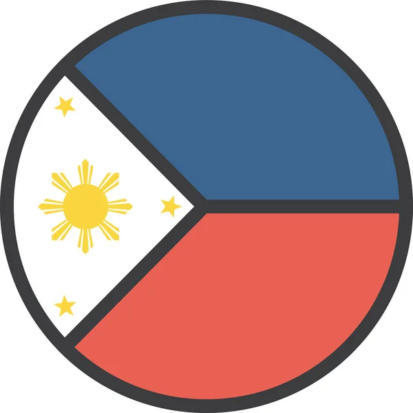 Σημαία Της Χώρας Των Φιλιππίνων Διανυσματική Απεικόνιση — Διανυσματικό Αρχείο