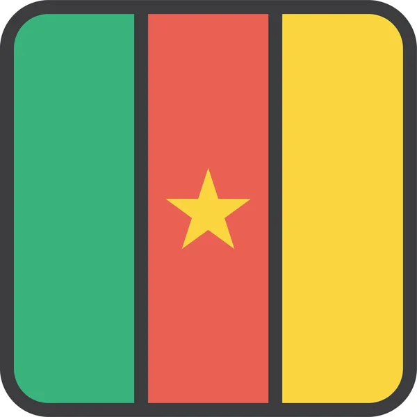 Bandiera Del Paese Del Camerun Illustrazione Vettoriale — Vettoriale Stock