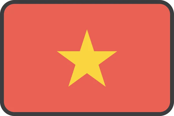 Vietnam Land Vlag Vector Illustratie — Stockvector