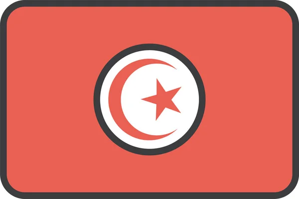 Tunus Ülke Bayrağı Vektör Illüstrasyonu — Stok Vektör