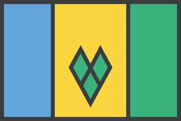 Flagge Von Saint Vincent Und Den Grenadinen Vektorillustration — Stockvektor
